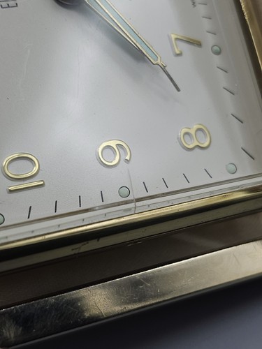 Elgin Vintage Manual Wind Traveler Alarm Coral Tone Brass Frame Clock - Foto 6 di 13