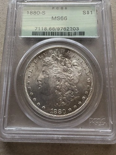 1880 S $1 Morgan Silver Dollar PCGS MS66 Toned
