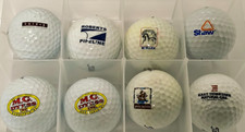 Lot of 8 Promotional Logo Golf Balls, Divet Tools, and Tees Vintage Memorabilla