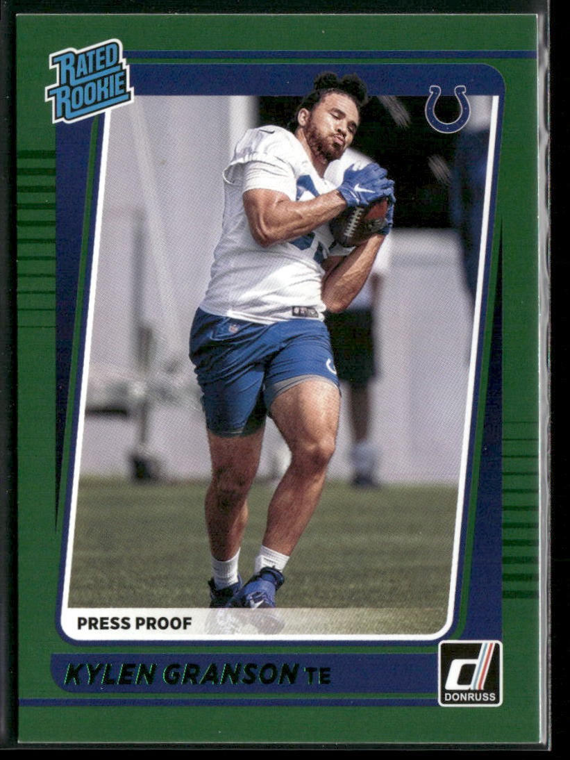 Kylen Granson Panini Donruss #321 Press Proof Green