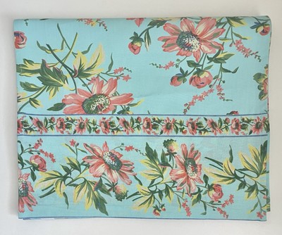 APRIL CORNELL Aqua Blue Coral Floral Table Runner 88  L x 17  W Gorgeous NWOT!
