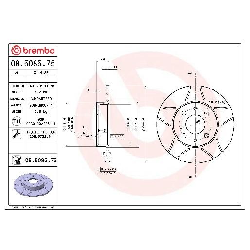 2X Bremsscheibe Vorne FüR Fiat Cinquecento 170 91 Bis 99 Brembo Neu AR67501-image