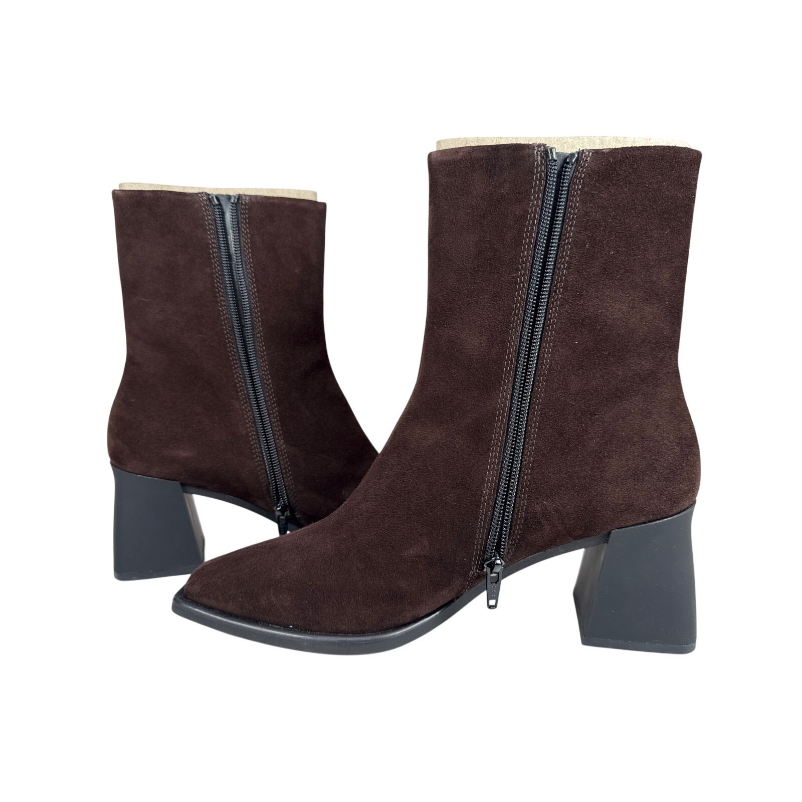 Vagabond Shoemakers Hedda Bootie Womens 11 EU 41 Suede Espresso Square Toe image 8