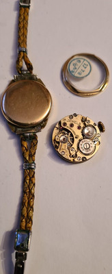 Rolex Prima Swiss Made 15 Jewels Uhrwerk Gold filled 20 Case antik Band Glas RAR