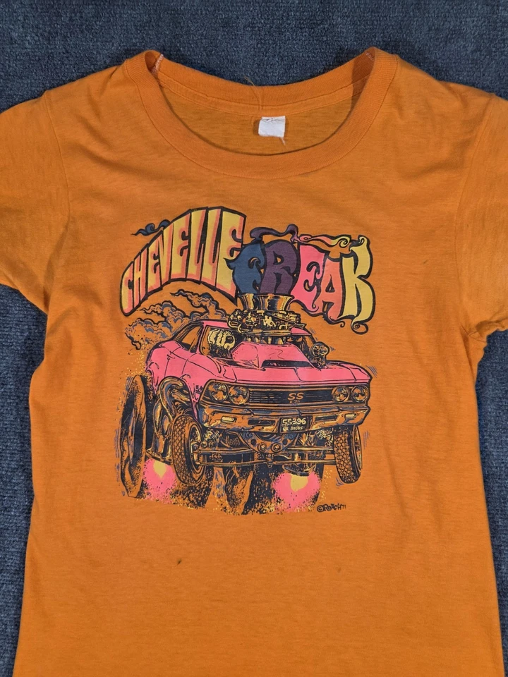 Camisa de colección Chevelle Freak Roach de los años 70 de hierro con una sola puntada coche Chevrolet Foto 2 de 4
