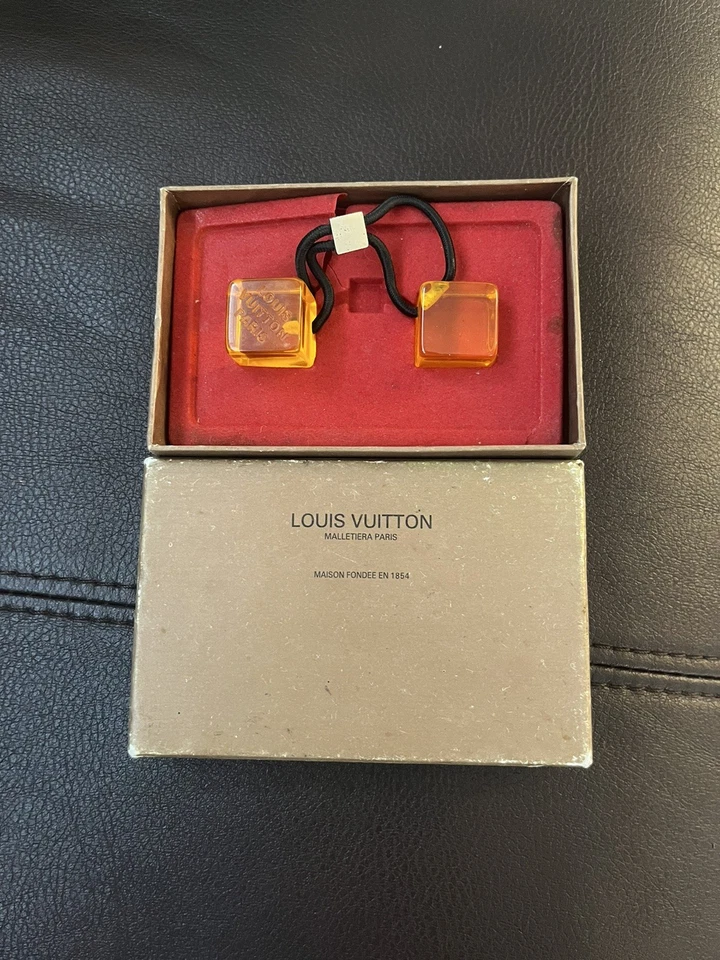 Authentic Vintage! Louis Vuitton Acrylic Dice Hair Tie Elastic Hair Cube! - Image 2 of 4