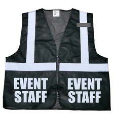 Event Staff Safety Vest, Type R, Class 2, Reflective Logo Front and Back.