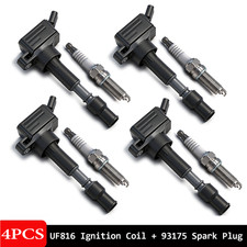 2026NEW 4PCS UF816 Ignition Coil & Spark Plugs Pack For Kia Forte Optima 2.0L