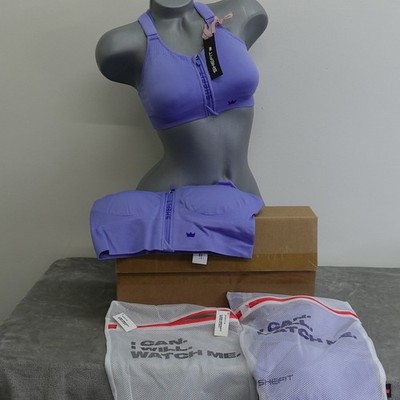 Lot 2 NWT SHEFIT 3Luxe Adjustable No Wire Sports Bra, Low Impact Zip Front