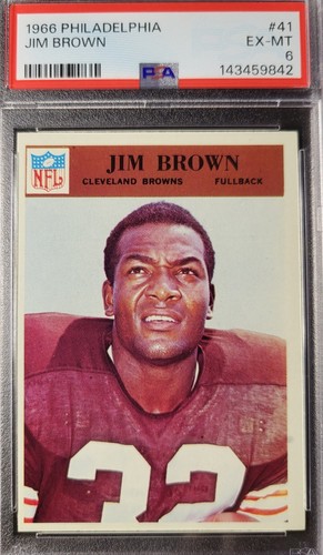 1966 Philadelphia Football - #41 Jim Brown - PSA 6