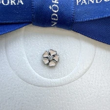 Authentic Pandora Pink Cherry Blossom Flower Floating Locket PETITE Charm