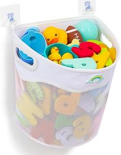 Quick Dry Bathtub Toy Holder, Space-Saving Wall-Mounted Bath Toy Organizer, Wide