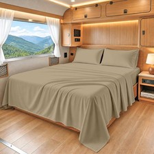 100 Egyptian Cotton Sheets RV King Size 600 Thread Count Sheets Set, Soft,