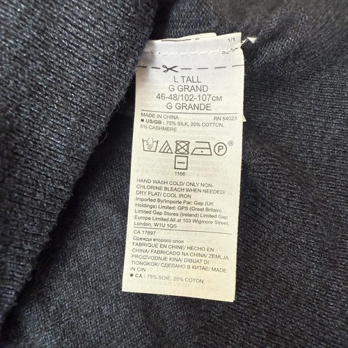 Banana Republic Sweater Mens Large Tall Luxury Blend Silk Cashmere V Neck - Picture 4 of 7