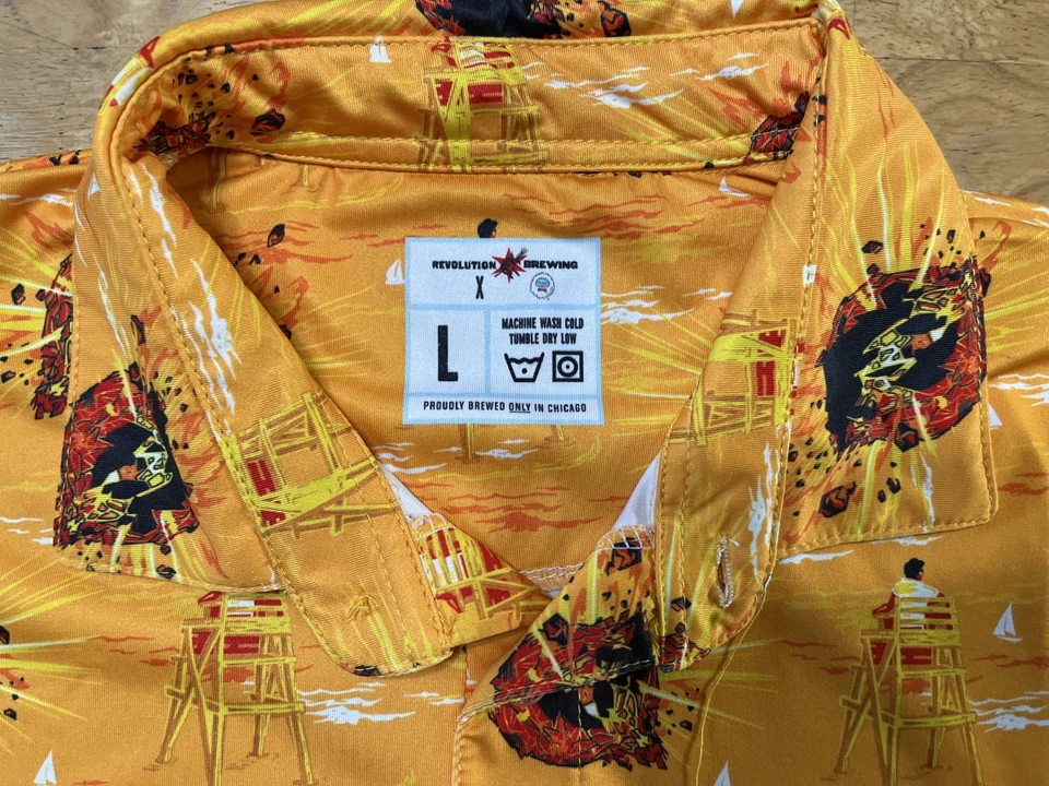 Revolution Brewing Co Chicago Large Short Sleeve Polo Shirt A08 - Image 2 of 4