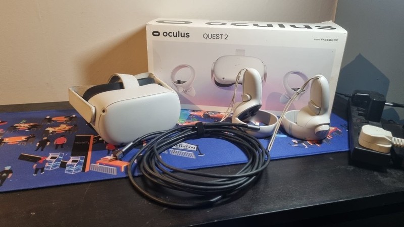Meta Quest 2 VR Headset with 2 Controllers, Boxed with PC Link cable
