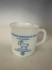 Vintage Milk Glass Advertising Coffee Mug Cup Colorado Democratic Party Democrat