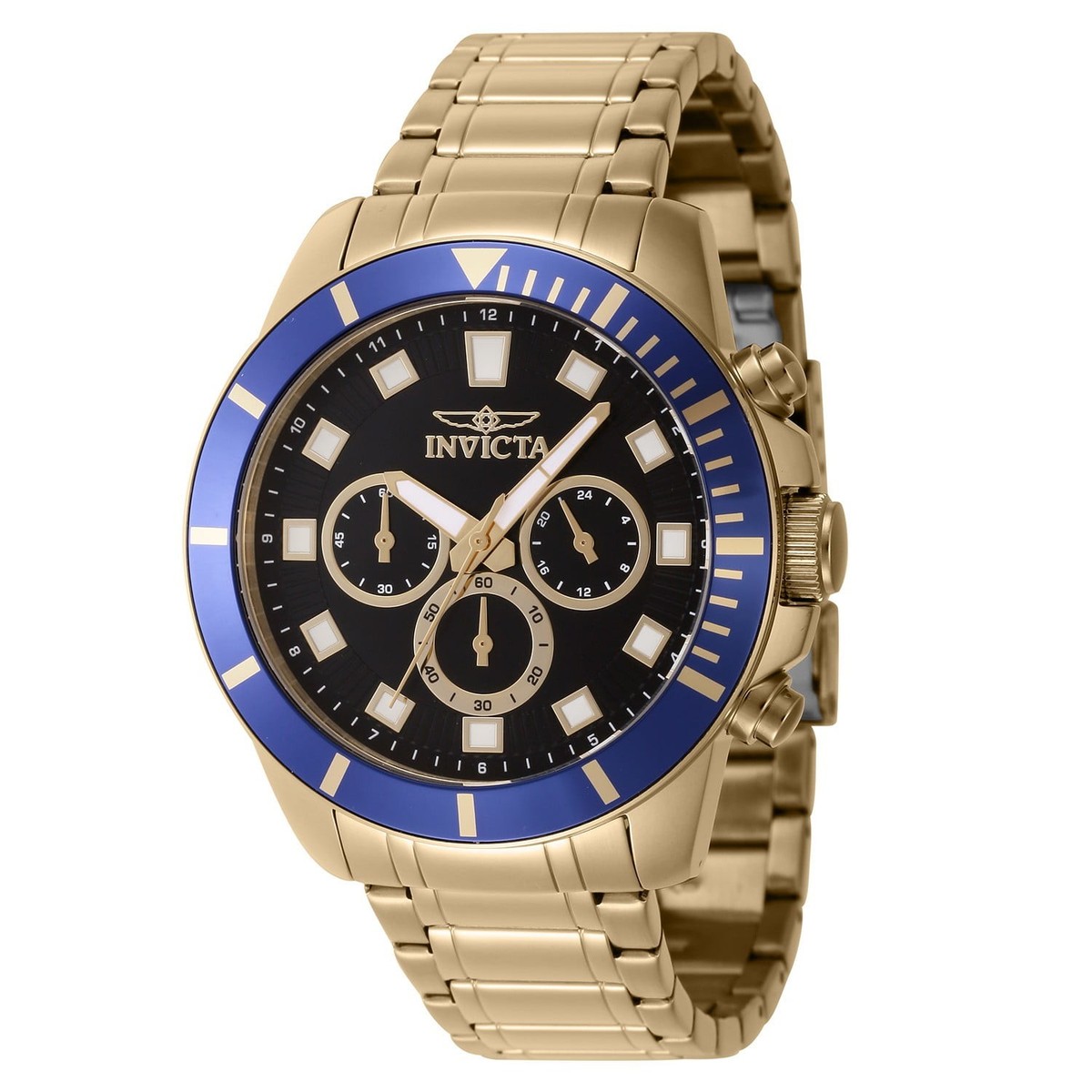 Invicta 46044 Pro Diver Men 45mm Stainless Steel Gold Black Dial