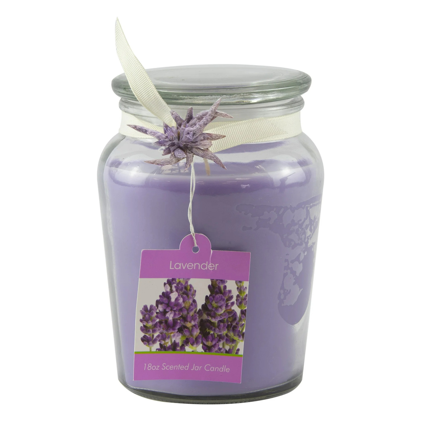 Классическая домашняя фиолетово-лавандовая свеча в банке объемом 18 унций с крышкой