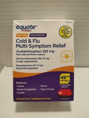   Equate Cold Flu Multi-Symptom Relief Daytime Nasal Decongestant 48 CAP- 2027