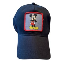 Disney Mickey Mouse Black Baseball Cap Hat Adjustable Strap Patch Logo Unisex