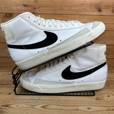 Nike Trainers Mens Size UK 10.5 Blazer Mid 77 White Leather Casual Shoes