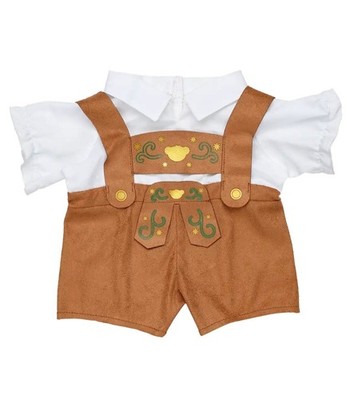 Build-A-Bear Lederhose mit weißem Hemd - Neu mit Etikett - für Teddybären 