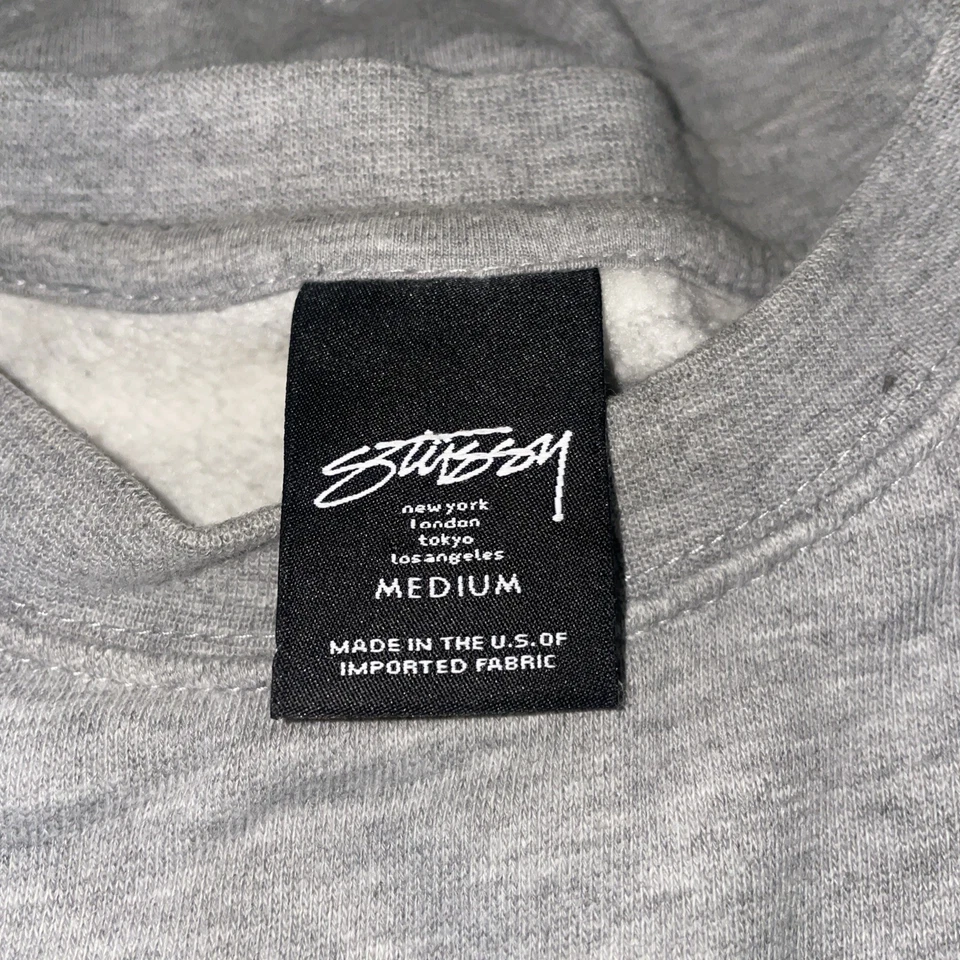 Suéter Pullover Stussy Clásico Logo Para Hombre Cuello Redondo Talla M Gris Algodón Foto 2 de 4