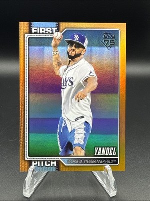 2026 Topps Series 2 YANDEL First Pitch Orange RAINBOW FOIL /25  #FP-12