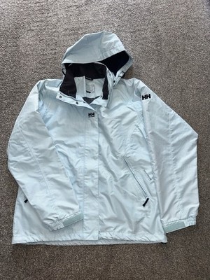 Helly Hansen Tech Jacket Womens Size XL Blue Windbreaker Hooded Walking (G41)