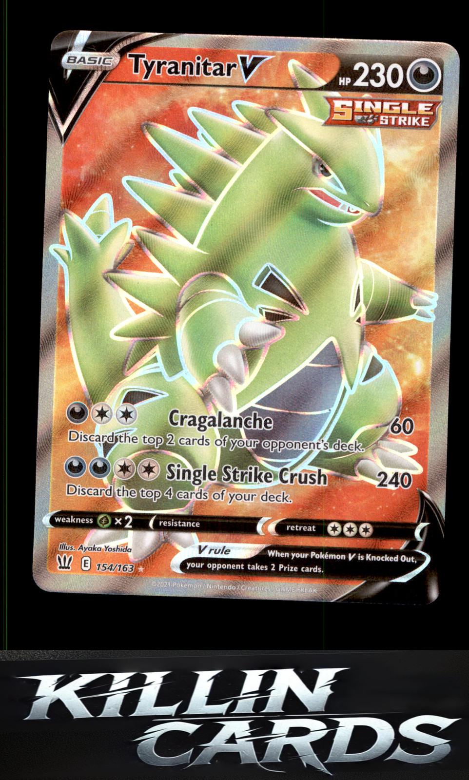 Tyranitar V (Full Art) 154/163 Pokemon Ultra Rare SWSH05: Battle Styles Card NM