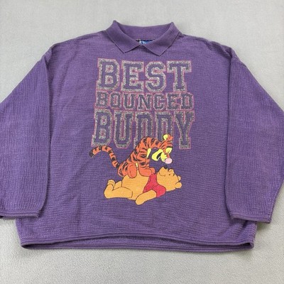 Vintage 90s Pooh Tigger Best Bounced Buddy Sweatshirt Size XL Purple