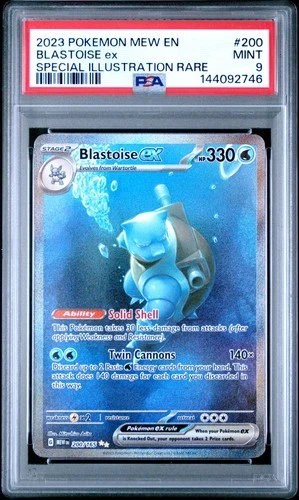 2023 POKEMON MEW EN-151 SPECIAL ILLUSTRATION RARE #200 BLASTOISE EX PSA 9