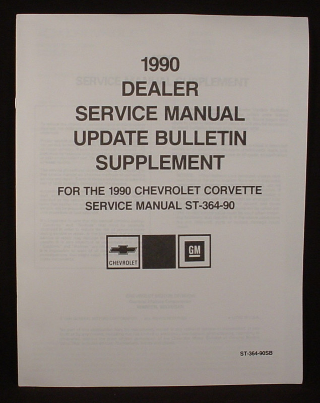 1990  C4 Corvette Service Manual Update Bulletin Supplement - ST-364-90-SB