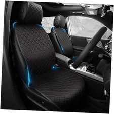 CARPASS Breather Car Seat Cushion 2pcs,3D Rhombus Two front Black and Red 3D