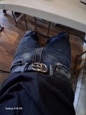 Gucci GG Marmont Black Men's Dress Belt Adjustable Reversible Buckle Logo