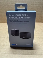 GoPro Dual Battery Charger + 2 Enduro Batteries Hero Black 9,10,11,12 Compatible