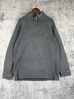 Weird Fish Pullover Herren mittelgrau Viertelreißverschluss Makkaroni Sweatshirt Wandern
