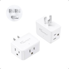 Multi Plug Wall Outlet Extender 2 Pack, Small 3 Way Plug Extender Adapter