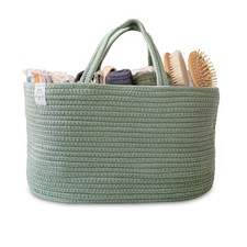 Diaper Caddy Organizer Lily Pad - Portable Rope Handles  3 Compartments fo...