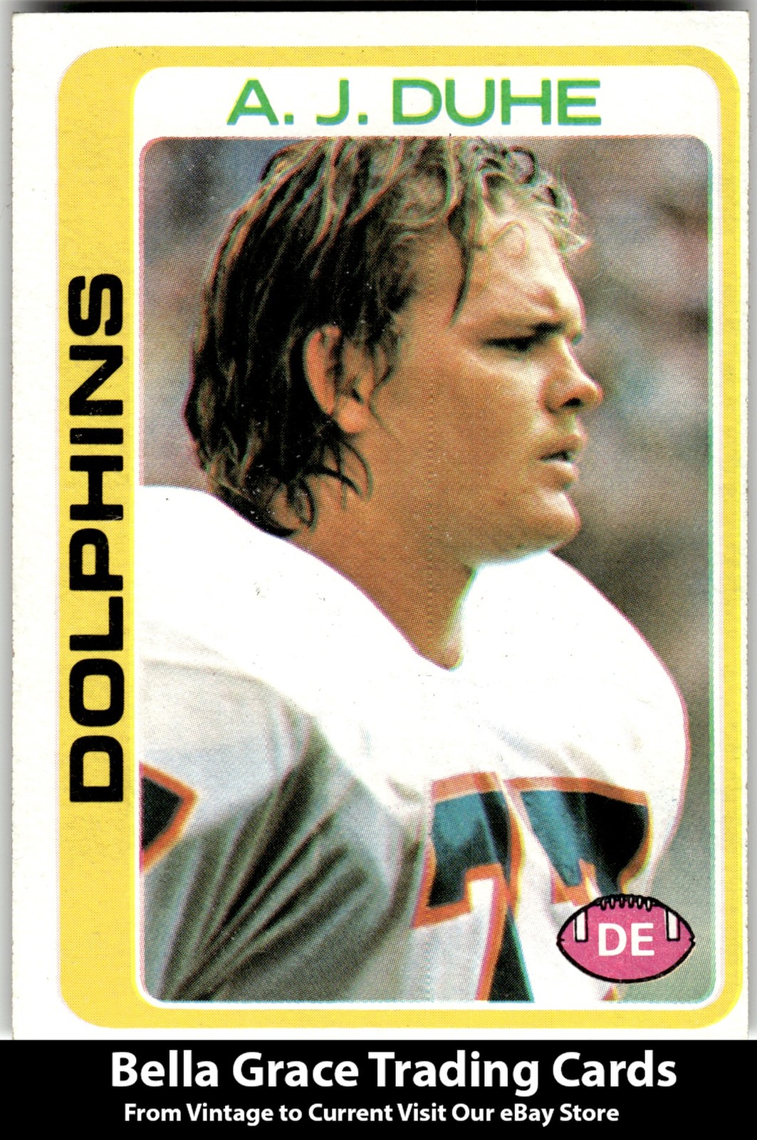 1978 Topps #22 A.J. Duhe Miami Dolphins Rookie NFL Football
