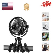 360  Adjustable Stroller Fan for Babies - USB Rechargeable  Lightweight Design