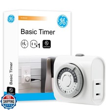 GE 24-Hour Indoor Plug-In Mechanical Outlet Timer, 1 Polarized Ou