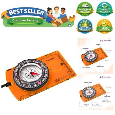 Accurate Acrylic Baseplate Compass with Lanyard   Essential for Outdoor Survival