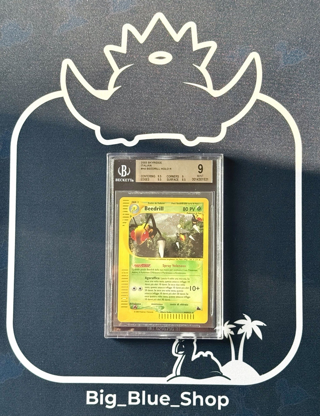 Pokemon Card Beedrill Skyridge ITA BGS 9 MINT H4/H32