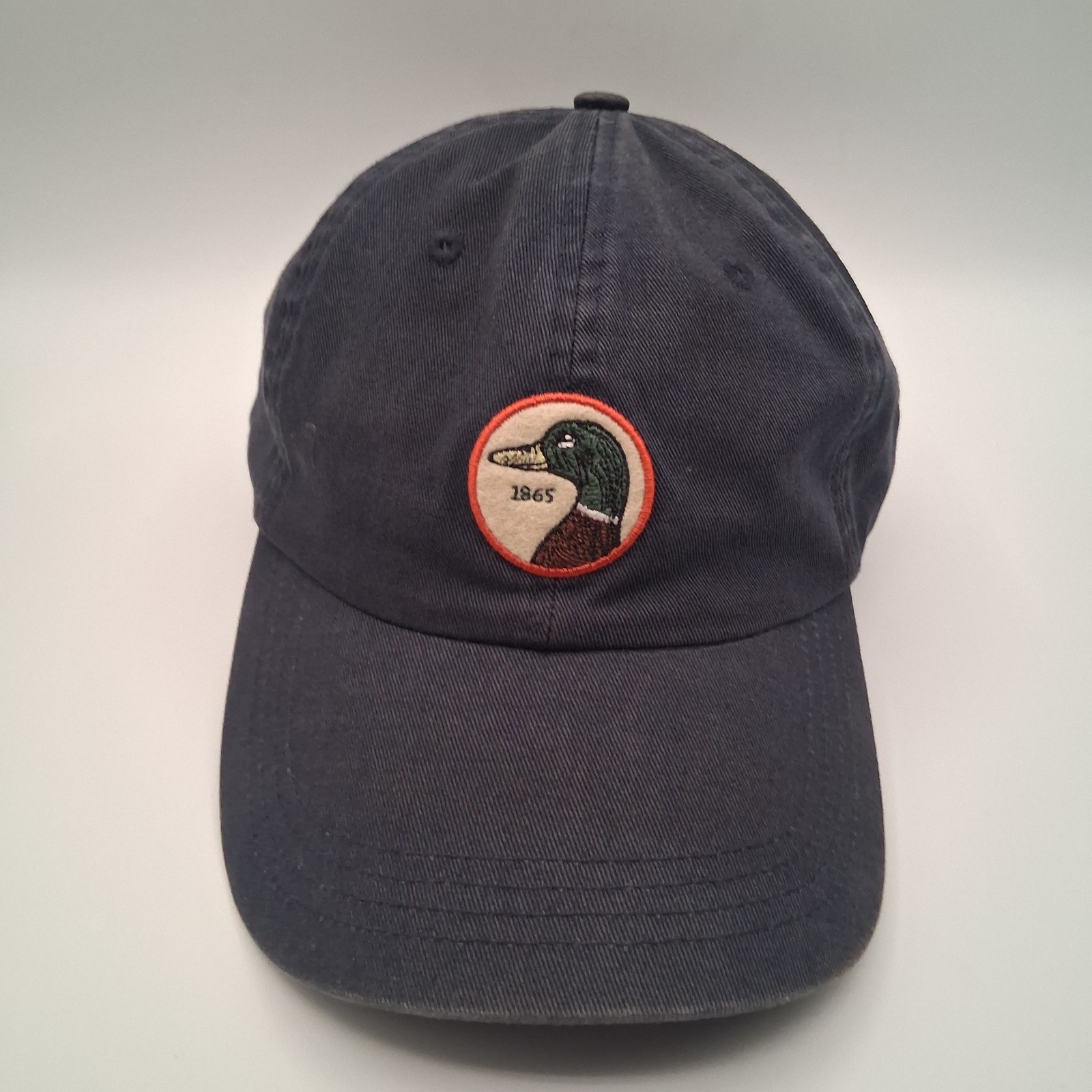 Duck Head Patch Hat Cap Strap Back Blue White Scr… - image 1