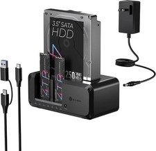 M.2 Nvme  SATA SSD/HDD Hard Drive Docking Station, USB-C 10Gbps Nvme Cloner Re