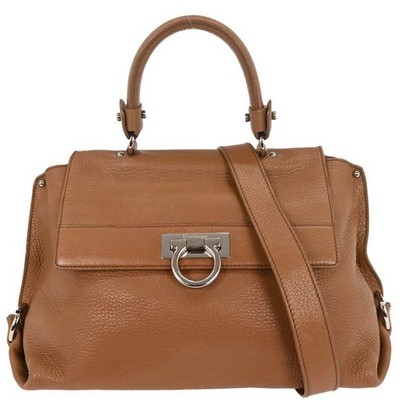 Salvatore Ferragamo Brown Sofia Gancini 2way Handbag BW-21 A896 145482