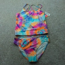 The Childrens Place Swimsuit Girls Large 10/12 Tie Dye Tankini Swimwear