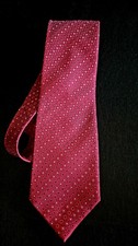 HERMÈS Paris Men's 100% Silk Red Geometric Micro Dot Pattern Tie France 4" EUC